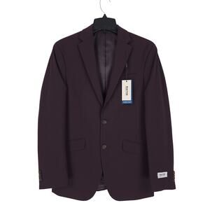 Kenneth Cole Reaction Mens Slim Fit Suit Jacket Blazer 36R Wine Red Purple Solid